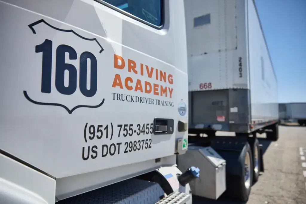 160 Driving Academy truck door decal close-up