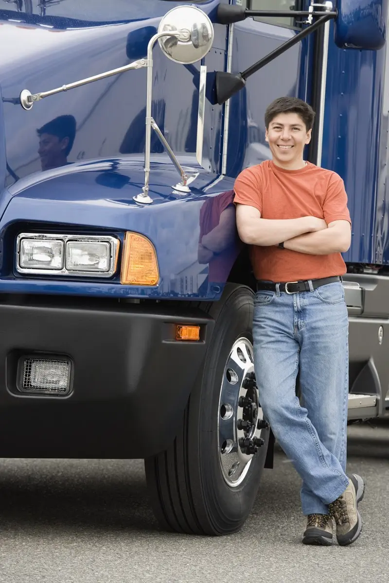 Truck driver outside
