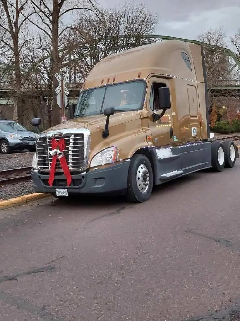decorated freight truck