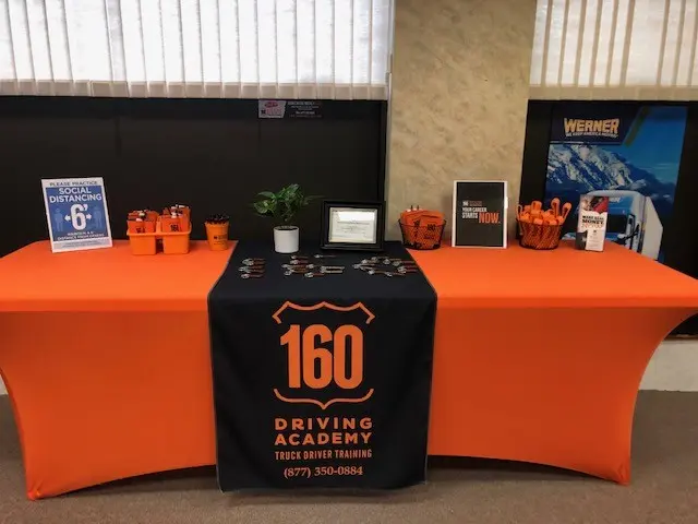 Promotional display for 160 Driving Academy event