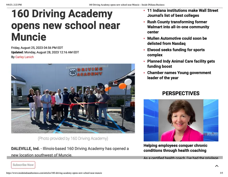 Driving Academy School Opening Muncie