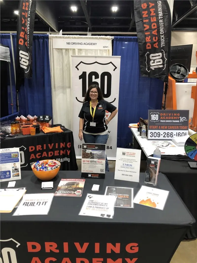 Exhibit booth at 160 Driving Academy trade show