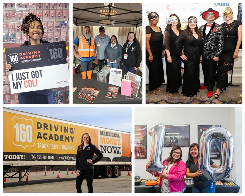 Collage of activities at 160 Driving Academy events