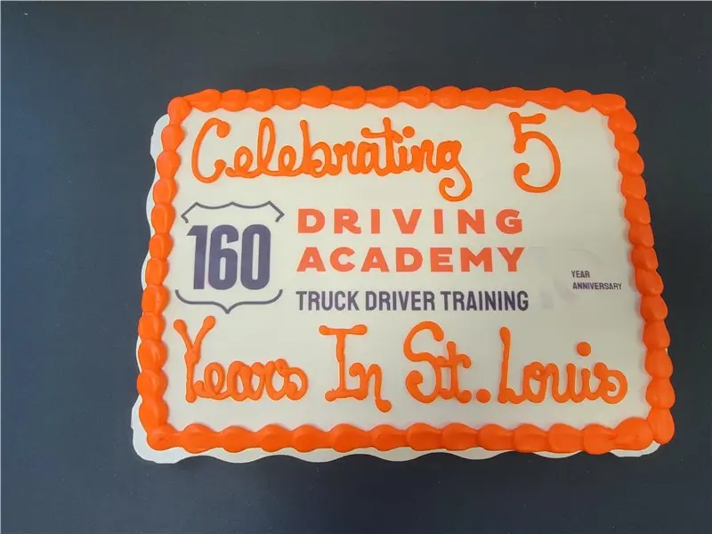 Celebratory cake for 160 Driving Academy anniversary