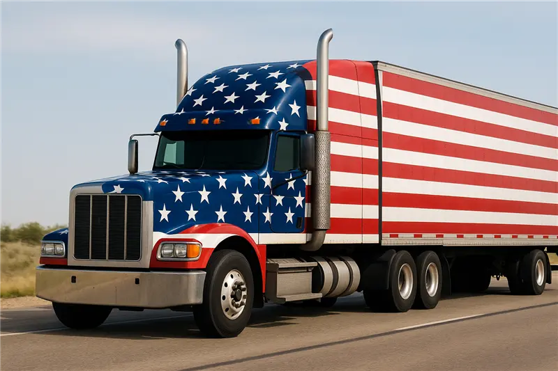 patriotic freight truck