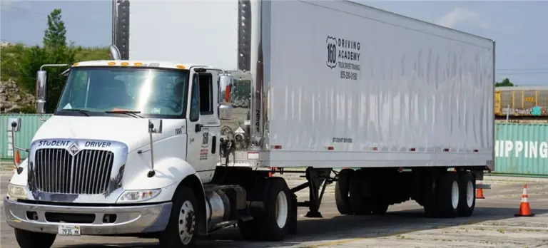 Student driver truck at 160 Driving Academy yard