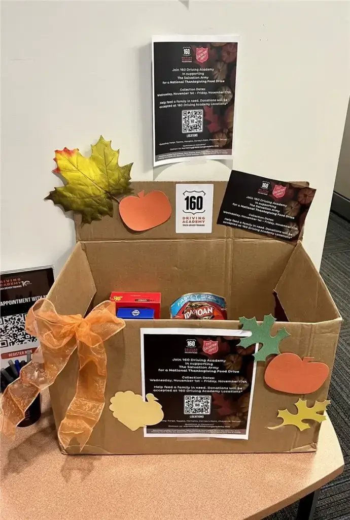 Thanksgiving food drive donation box