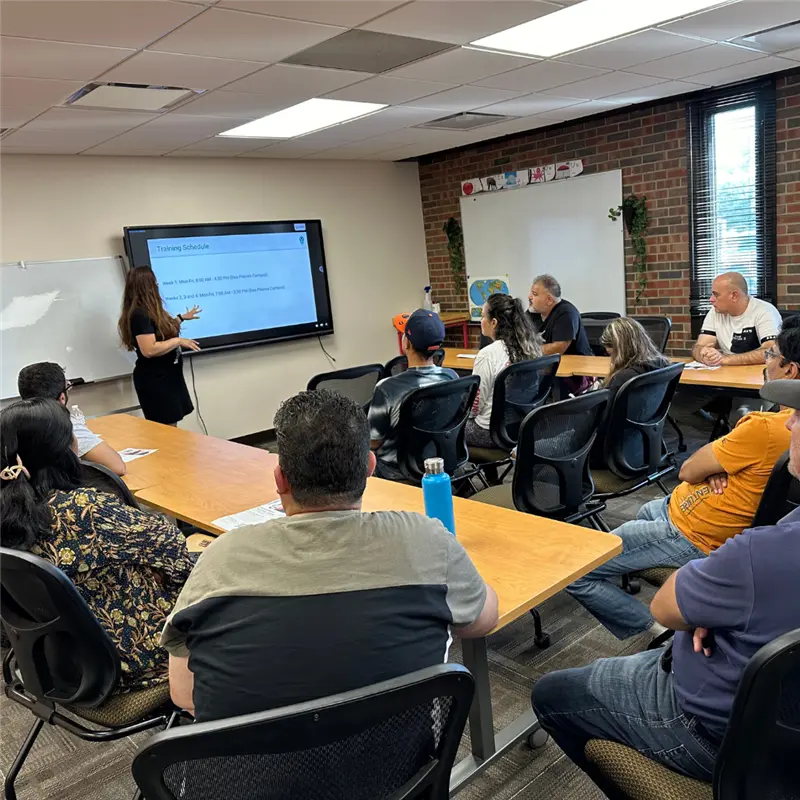 Staff leading a training session for Lake County Workforce staff