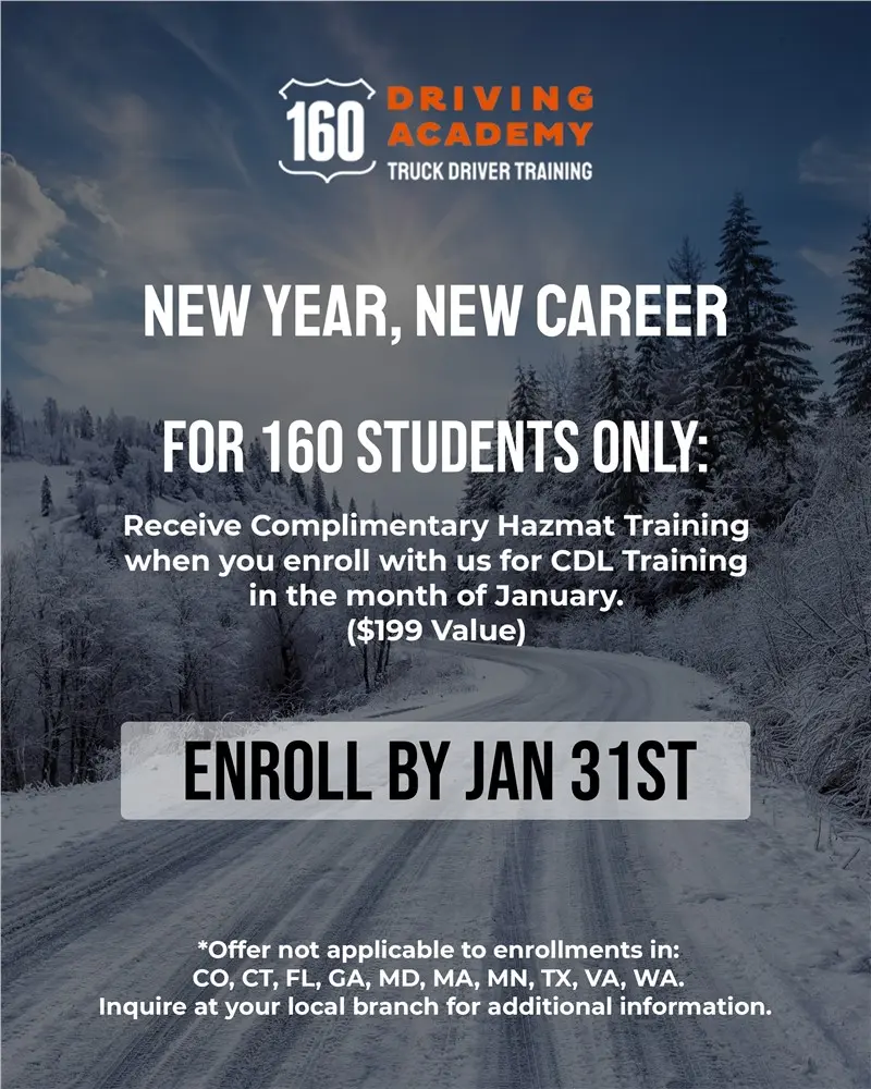 160 Driving Academy CDL course enrollment promotion