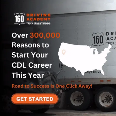 Truck with training ad promoting CDL careers