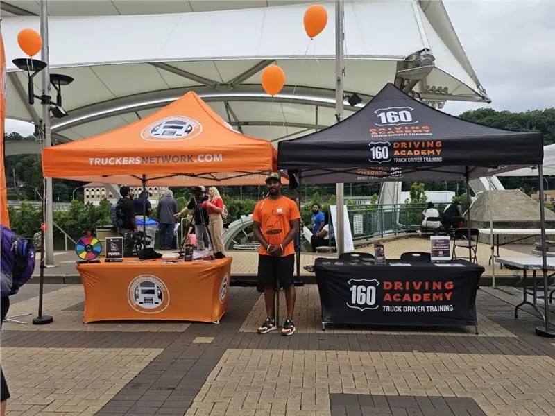 truck driving academy event booth