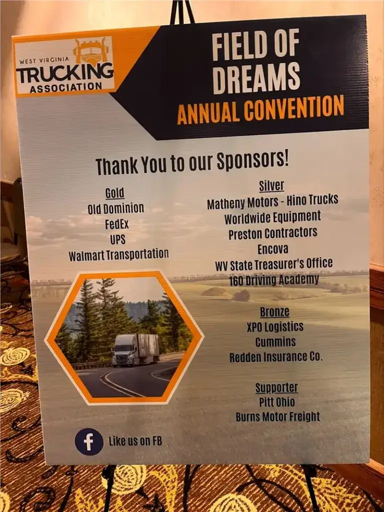 trucking convention sponsorship sign
