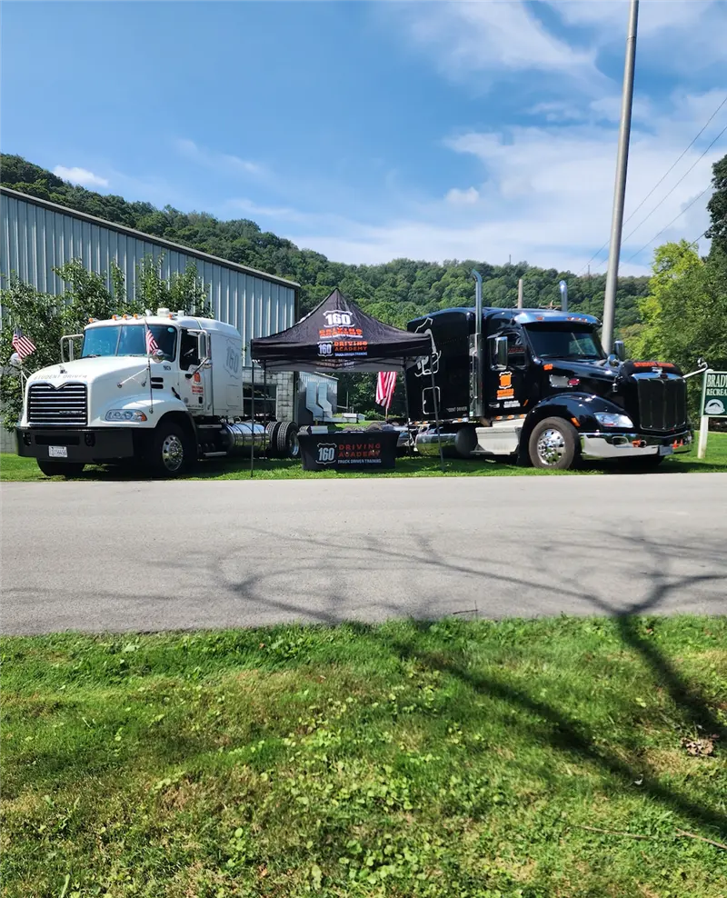 trucks and training tent