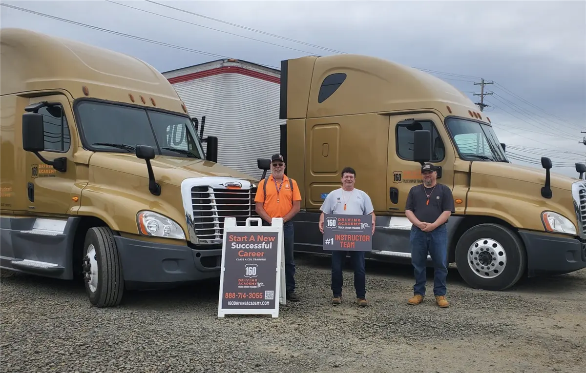Trucks and team at 160 Driving Academy