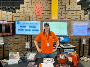 warehouse employee display booth